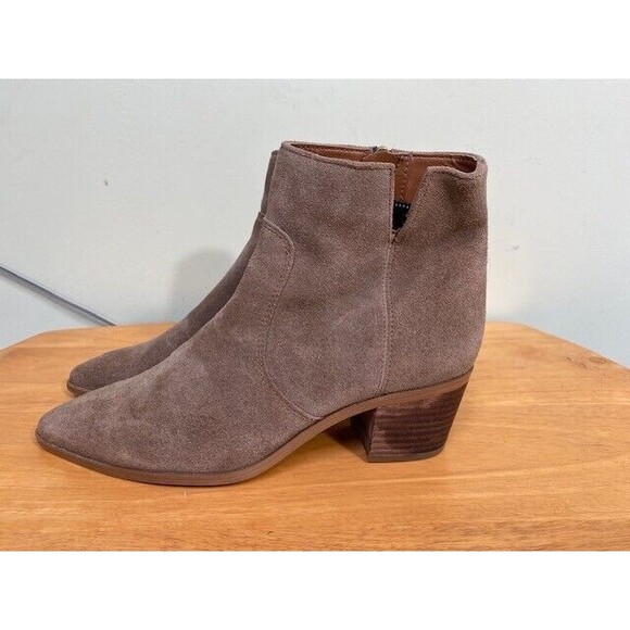 Franco Sarto Women's Size 8M Shaina Tan Suede Booties Ankle Boot Zipper - Picture 1 of 12